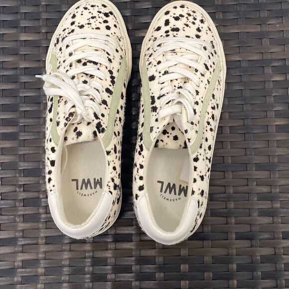 Madewell sidewalk splatter paint calf hair sneakers women’s size 8 - Picture 2 of 5